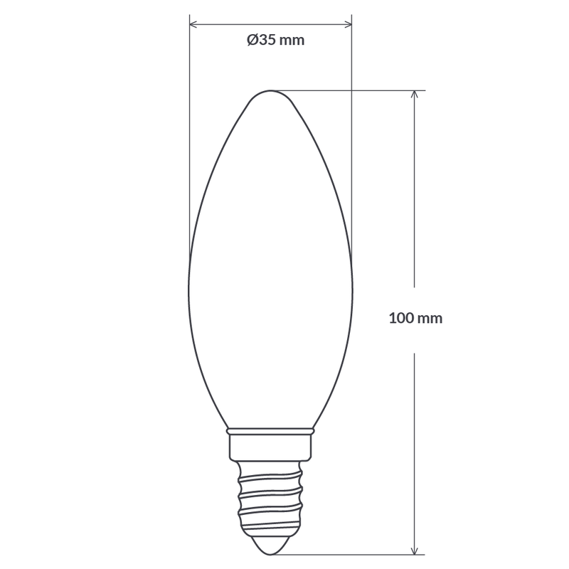 4W Candle Dimmable LED Bulb (E14) Clear in Cool White Size