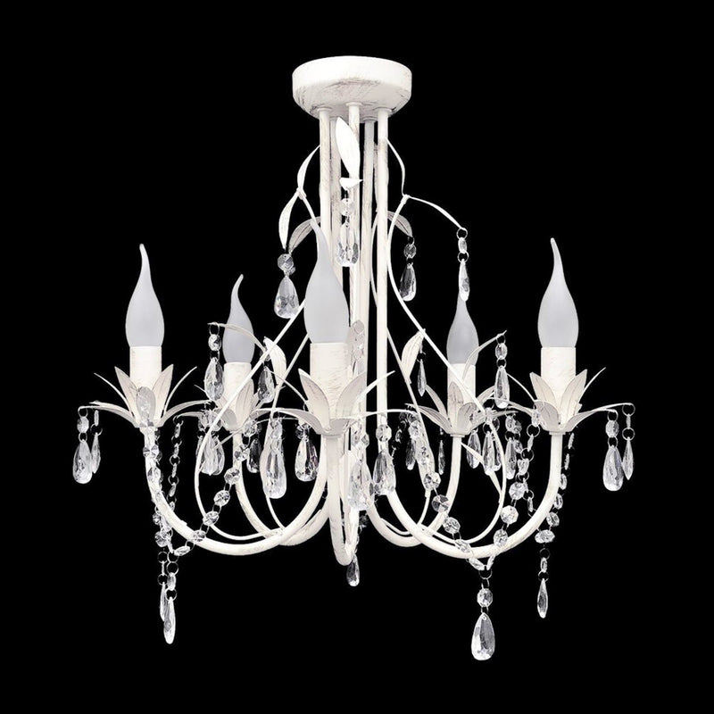 shabby chic chandelier with leaf design on a black background
