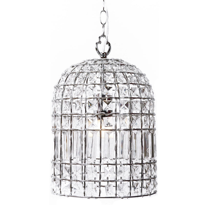 Crystal Dome Chandelier with Chrome Hardware: Luxury Lighting Elegance